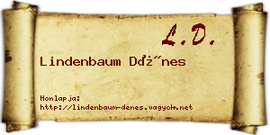 Lindenbaum Dénes névjegykártya